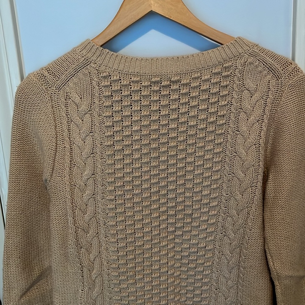 J. Crew Tan Cableknit Sweater - Picture 5 of 7